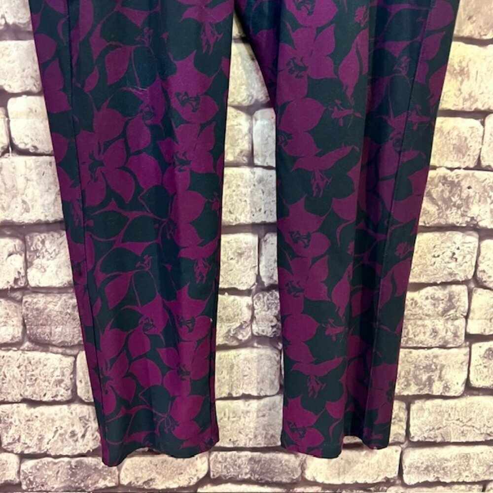 Chico's Travelers Purple & Black Pull On Dress Pants Size XL/16 - Picture 4 of 9